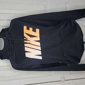 Nike Dri Fit Hoodie Size Large Black and Orange